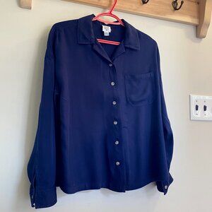 Blue Office Casual Button Up